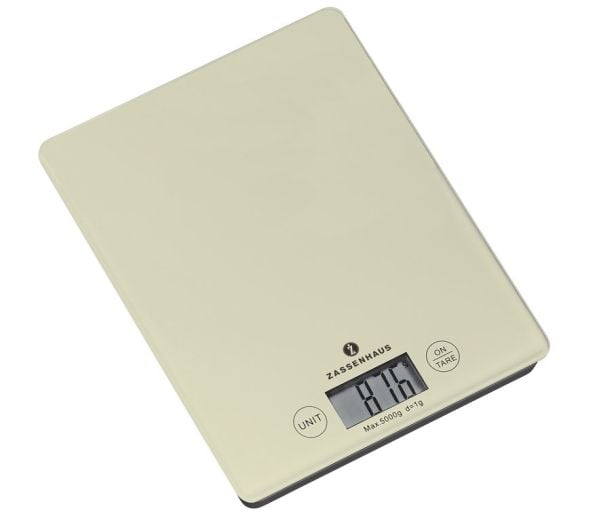 Zassenhaus Balance, Sähkökeittiövaaka, 5 kg, 1 g, Valkoinen, Lasi, Pöytämalli Zassenhaus Balance, Sähkökeittiövaaka, 5 kg, 1 g, Valkoinen, Lasi, Pöytämalli