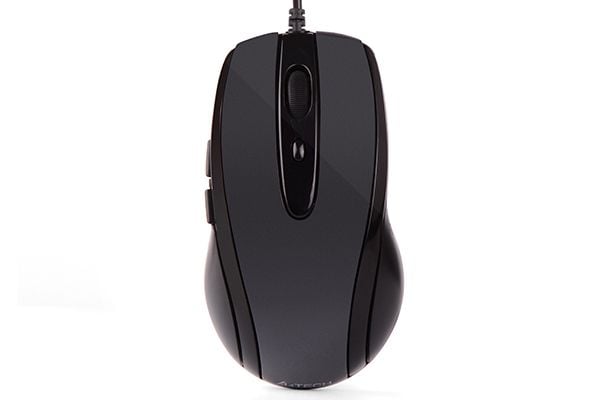 A4Tech V-Track N-708X - Mus - høyre- og venstrehåndet - optisk - 6 knapper - kablet - USB - grå