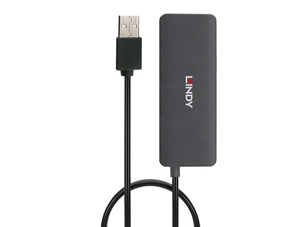 Lindy 42986, USB 2.0, USB 2.0, 480 Mbit/s, Svart, Plast, Rund kabel