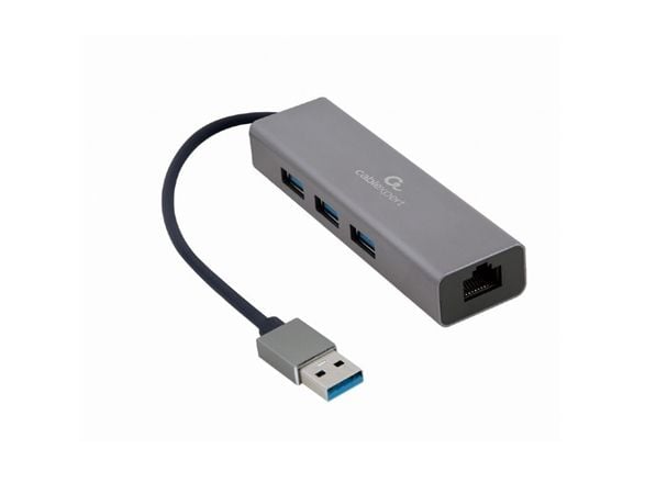 Cablexpert - Hub - 3 x SuperSpeed USB 3.0 + 1 x 10/100/1000 - stasjonær