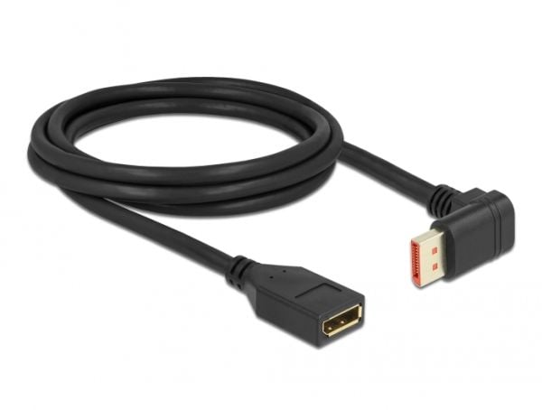 Delock - DisplayPort-forlengelseskabel - DisplayPort (hann) nedvinklet til DisplayPort (hunn) - DisplayPort 1.4 - 2 m - 8 K 60 Hz (7680 x 4320) stø...