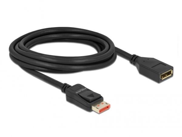 Delock - DisplayPort-forlengelseskabel - DisplayPort (hann) til DisplayPort (hunn) - DisplayPort 1.4 - 3 m - støtte for 8K UHD (7680 x 4320) - svart