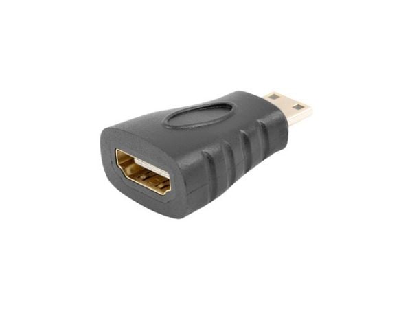 Lanberg - High Speed - HDMI-adapter med Ethernet - HDMI hunn til 19 pin mini HDMI Type C hann - svart - 4K-støtte