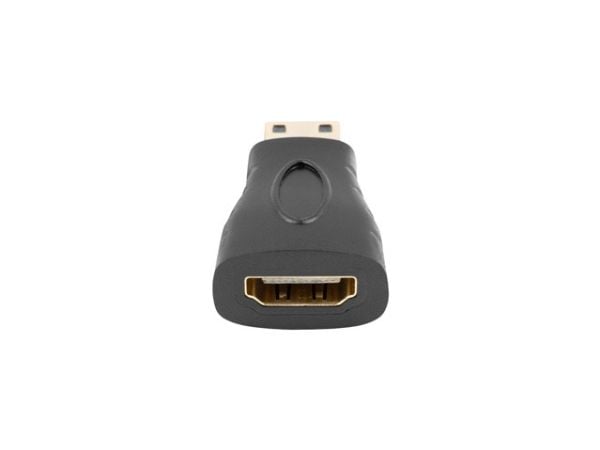 Lanberg - High Speed - HDMI-adapter med Ethernet - HDMI hunn til 19 pin mini HDMI Type C hann - svart - 4K-støtte