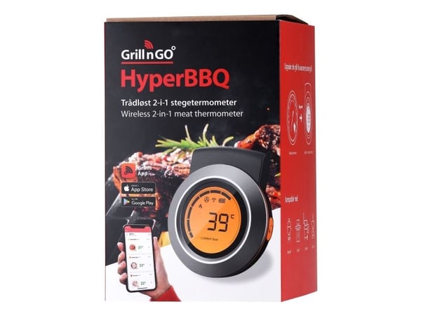 Grillngo HyperBBY Wireless 2in1 paahtolämpömittari Bluetoothilla