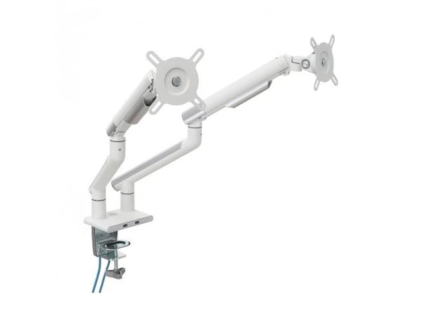 ART L-20GD - Monteringssett - justerbar arm - for 2 LCD-skjermer - aluminium - hvit - skjermstørrelse: 17"-32" - skrivebordsmonterbar