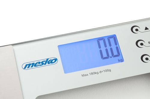 Mesko Home MS 8146, Elektronisk personvekt, 180 kg, Sølv, Gjennomsiktig, kg, firkant, Glass