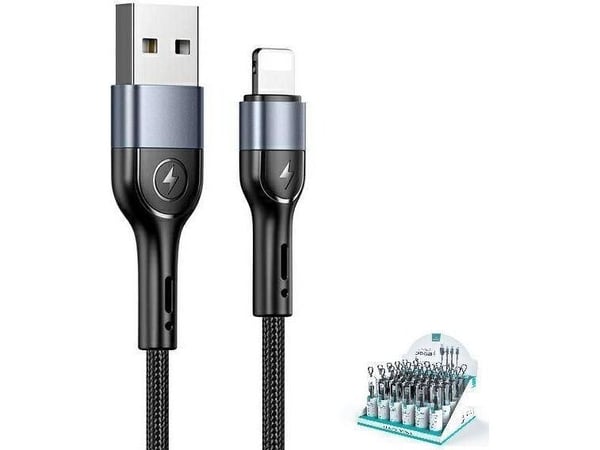 Kabel 2A 1m USB - Lightning Usams U55 SJ448ZJ01 (US-SJ448) SJ448USBSG01 svart