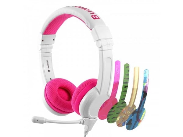 Onanoff BuddyPhones School+ - Hodesett - on-ear - kablet - 3,5 mm jakk - rosa