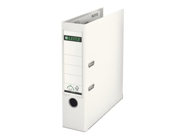 LEITZ plastmappe, 180 grader, DIN A4, 80 mm, hvitfarget pappomslag, laminert med PP-film (1010-50-01)