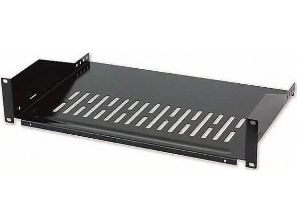 Intellinet 919562 Hylle 2U 400mm Rack 19", 2 festepunkter, perforert, svart