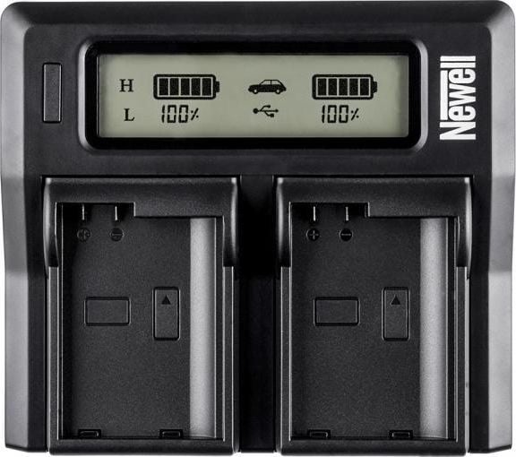 Newell DC-LCD to-kanals lader for NP-F, NP-FM serie batterier for Sony Newell DC-LCD to-kanals lader for NP-F, NP-FM serie batterier for Sony