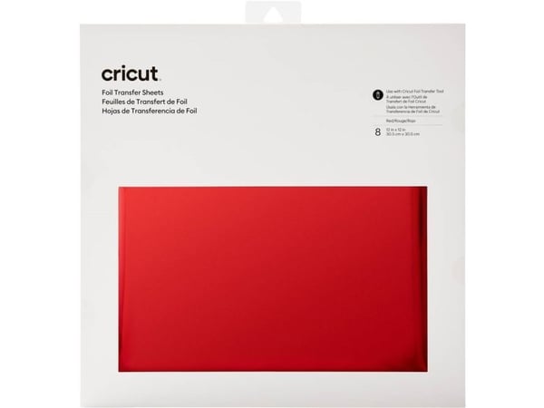 Cricut - Foil transfer sheet - 30.5 x 30.5 cm - 8 ark - rød