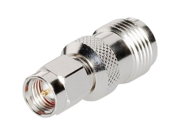 BKL Electronic 0419424, N jack, RP 3.5 jack, Hankjønn/hunkjønn, 50 O, Sølv