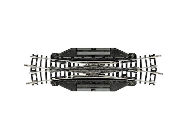 Fleischmann 22246 skinne (uten ballast) dobbelt kryssende sporveksel, elektrisk 129,8 mm 15°