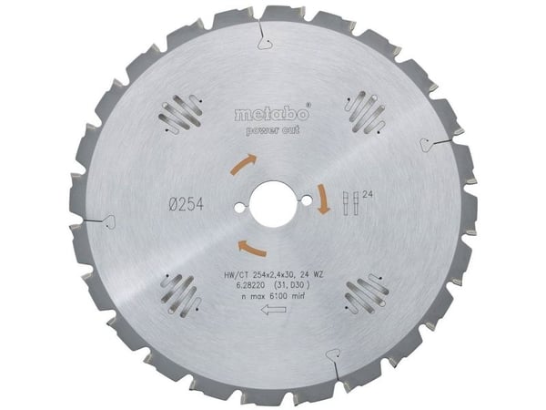 Metabo ?628228000, Puu, 30,5 cm, 3 cm, 1,8 mm, 6100 RPM, 2,4 mm