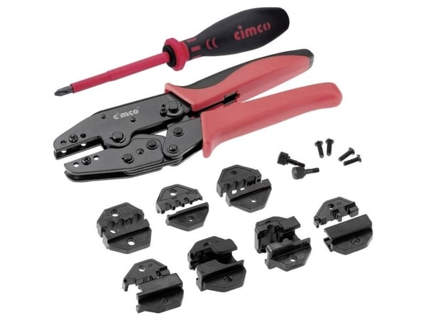 Cimco 106210 Crimpverktyg 8 stycken Koaxialkontakt BNC, TNC, FO-kontakt, Modulkontakt (västlig kontakt) RJ10, RJ11, RJ45 RG55, RG58, RG59, RG62, RG...
