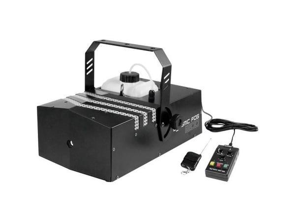 Eurolite røykmaskin DYNAMIC FOG 1200 inkl. festebrakett, inkl. kablet fjernbetjening, med lyseffekt (51702040)