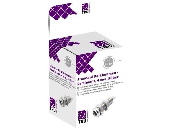 TRU COMPONENTS laboratoriekontaktsett Tilkobling, innbygging vertikal sølv 10 stk