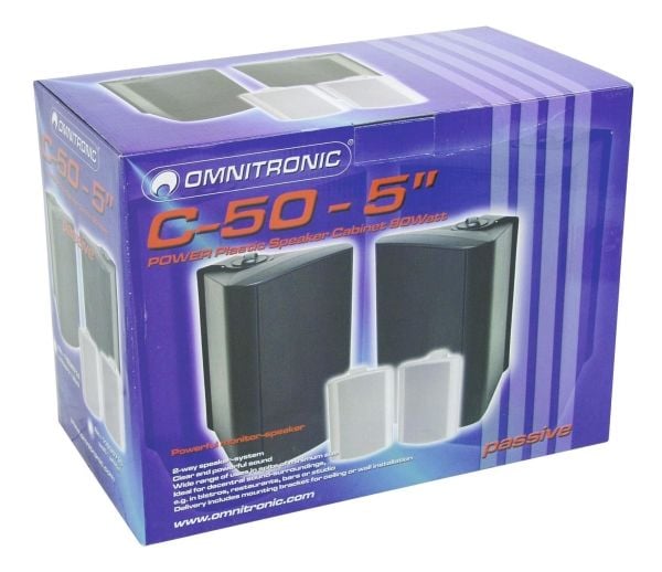 Omnitronic 11036714, 2-veis, Koblet med ledninger (ikke trådløs), 40 W, 50 - 20000 Hz, 8 O, Svart
