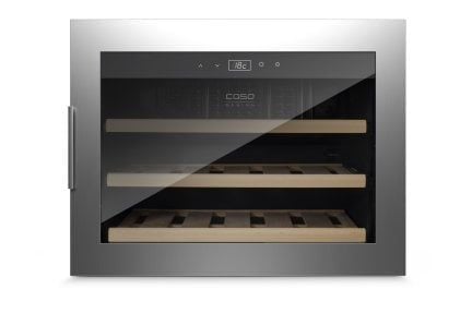 Caso WineSafe 18 EB Inox, Vin kjøleskap, Innebygget, 18 flasker, 60 W, A, Sølv