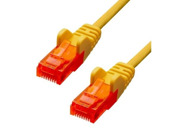 ProXtend - Koblingskabel - RJ-45 (hann) til RJ-45 (hann) - 7 m - 5 mm - UTP - CAT 6 - IEEE 802.3af - med støvel, uten hindringer, flertrådet - gul