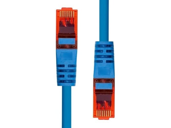 ProXtend - Koblingskabel - RJ-45 (hann) til RJ-45 (hann) - 7 m - 5 mm - UTP - CAT 6 - IEEE 802.3af - med støvel, uten hindringer, flertrådet - blå