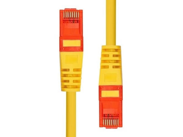 ProXtend - Koblingskabel - RJ-45 (hann) til RJ-45 (hann) - 15 m - 5 mm - UTP - CAT 6 - IEEE 802.3af - med støvel, uten hindringer, flertrådet - gul