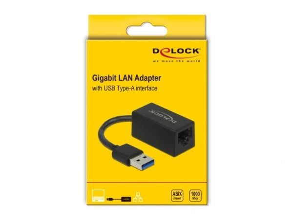 Delock - Nettverksadapter - USB 3.2 Gen 1 - Gigabit Ethernet x 1 - svart