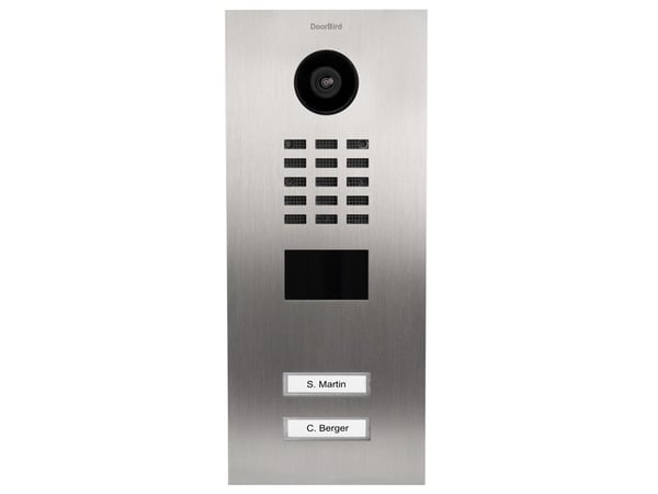 DoorBird D2102V, Rostfritt stål, IP65, Rostfritt stål, Rostfritt stål, 10,100 Mbit/s, HTTP, HTTPS, SSL/TLS, Bonjour, DNS, RTSP, RTP, TCP, UDP, RTCP...