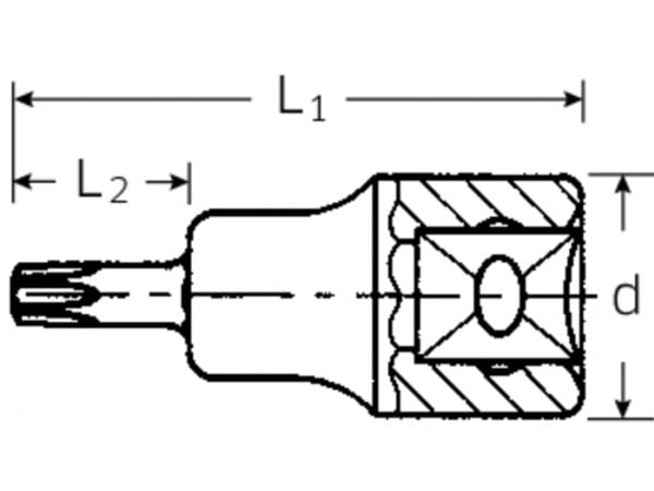 STAHLWILLE 49 TX T 15, 1 stykker, Torx, T15, Krom, Stål, 4,9 cm, 45 g