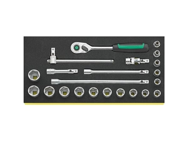 STAHLWILLE TCS 456/16/6 QR, Pipenøkkelsett, 21 stykker, Sort, Grønn, Sølv, 350 mm, 175 mm, 45 mm