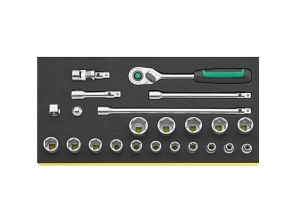 STAHLWILLE TCS 3/8 ZOLL 456/16/7 QR, Pipenøkkelsett, 23 stykker, Sort, Grønn, Sølv, 350 mm, 175 mm, 40 mm
