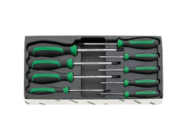 STAHLWILLE 4699 TORX, T10,T15,T20,T25,T27,T30,T40,T8,T9, Svart, Grønn, Metallisk, 740 g, 9 stykker