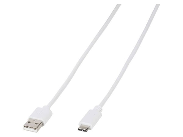 Vivanco 39452, Valkoinen, USB A, USB C, 1 m, Uros, Uros
