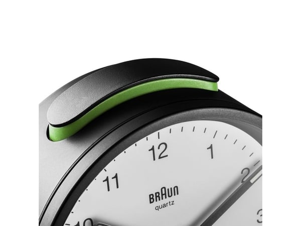 Braun BC12BW, Quartz vekkerklokke, Rund, Svart, Hvit, 12 timers, Alarm, Batteri