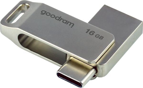 Goodram ODA3, 16 GB, USB Type-A / USB Type-C, 3.2 Gen 1 (3.1 Gen 1), 60 MB/s, Svivel, Sølv