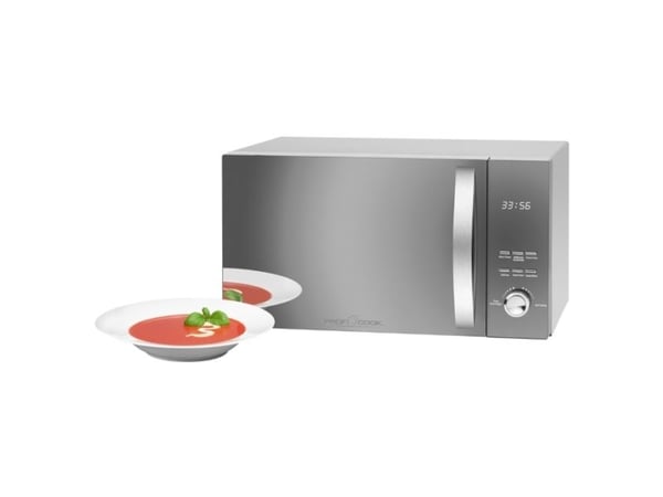 ProfiCook PC-MWG 1176 H - Mikrobølgeovn med konveksjon og grill - 23 liter - 800 W - sølv