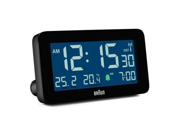Braun BC10, Digital vekkerklokke, Rektangel, Svart, 12/24h, F, °C, LCD