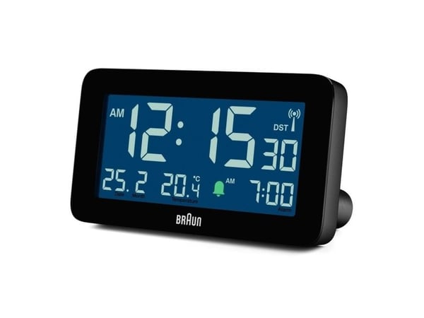 Braun BC10, Digital vekkerklokke, Rektangel, Svart, 12/24h, F, °C, LCD