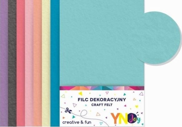 Dekorativ filt pastel 8 farger YNJ NOSTER