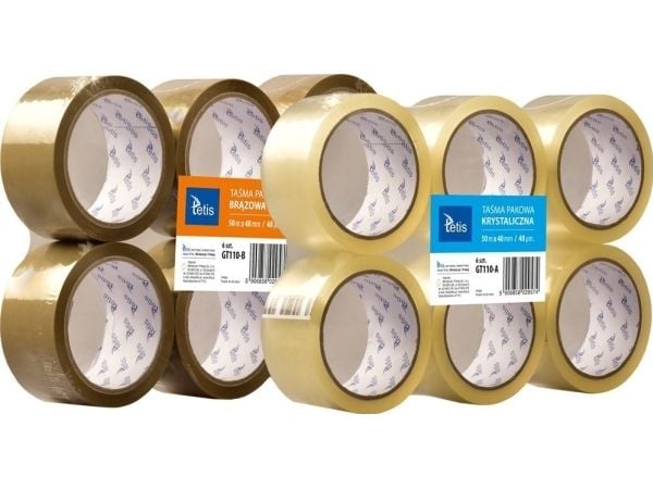 Tetis pakkausteippi kristalli 48 mm x 50 m x 48 mIK