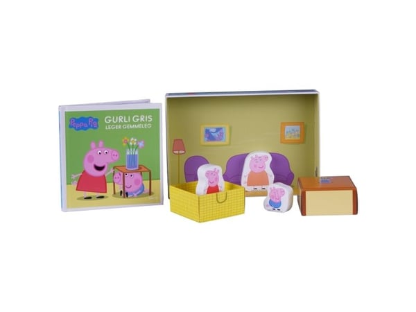 Peppa Gris - leker gjemsel - bok med trefigurer | Språk: Dansk