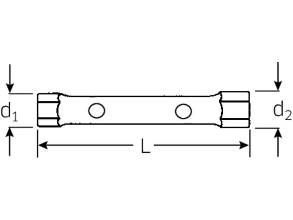 STAHLWILLE 43331415, Tennpluggnøkkel, 1 stykker, Kromfarget, Stål, DIN 896 Type B, 14,5 cm