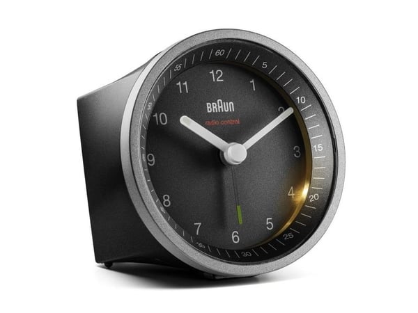 Braun BC07 - Alarmklokke - rund - kvarts - skrivebord - sølv/svart