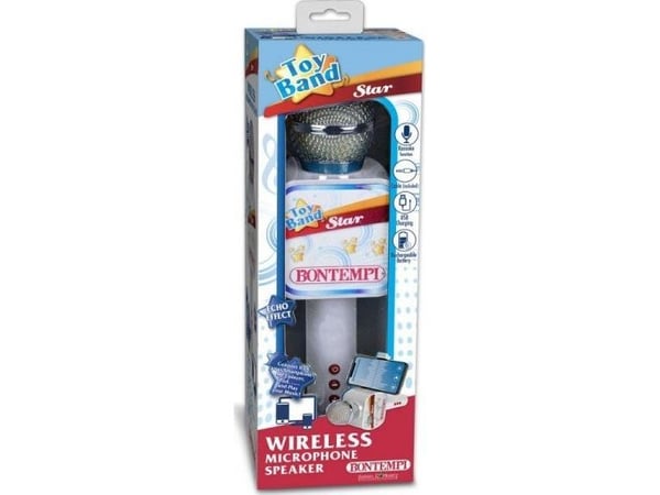 Bontempi Wireless Speaker Microphone, Mikrofon til lek og moro, 5 år, 420 g, Hvit