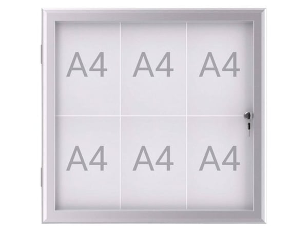 Maul infoskåp MAULexcite för pappersformat 6 x A4 regnskärmat utomhusområde 6653608 aluminium silver 1 st