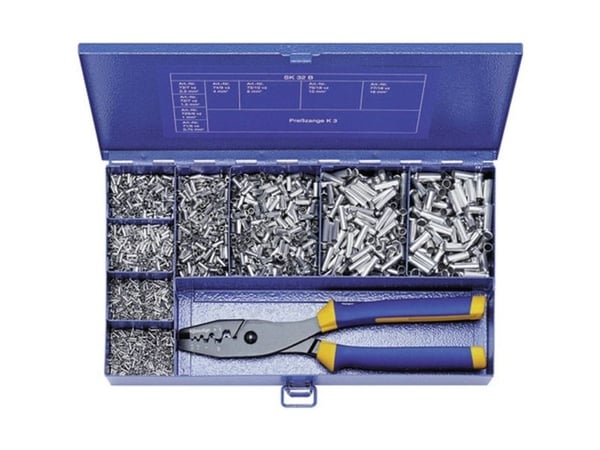 Klauke SK32B Kabelsko-sortiment 0.75 mm², 1 mm², 1.5 mm², 2.5 mm², 4 mm², 6 mm², 10 mm², 16 mm² Uisoleret Metal 4900 stk