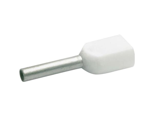 Klauke 8698 Kaksoiskaapelikengät 0,5 mm² Osittain eristetty Valkoinen 1000 kpl