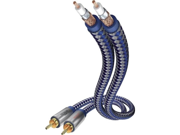 in-akustik Premium Audio - Äänikaapeli - RCA x 2 uros RCA x 2 uros - 1,5 m - kaksoissuojattu - sininen, hopea